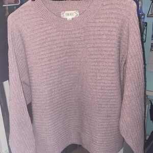 Pink Rose Women's Ribbed Sweater - Soft Pink
